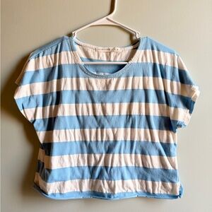 Altar'd State Sky Blue and White Top